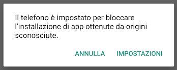 Avviso: installazione bloccata